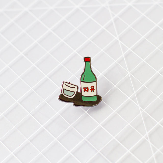 Make Soju Not War Enamel Pin